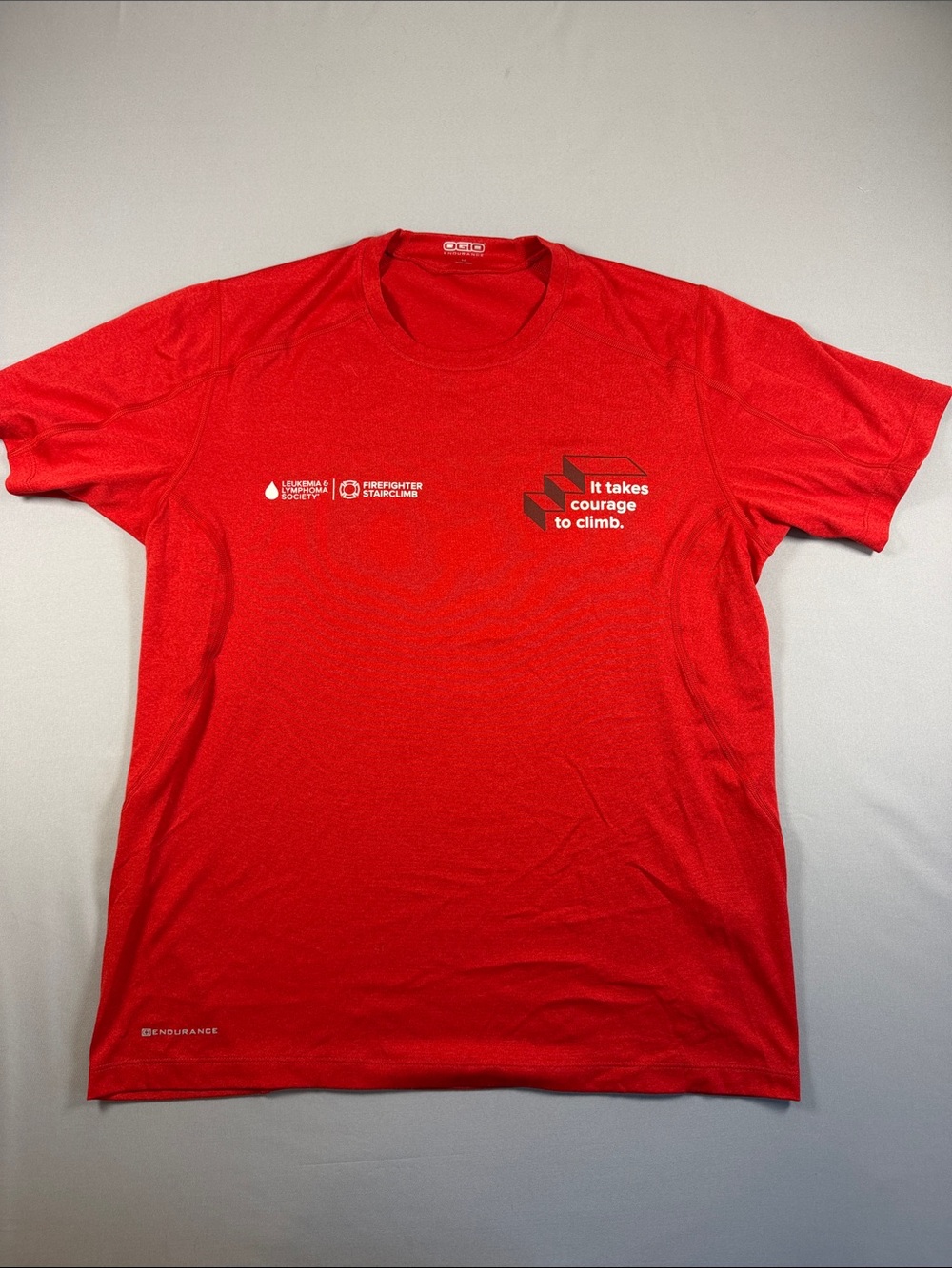 OGIO Red Short Sleeve Performance Tee Seattle 2025 Firefighter Stairclimb